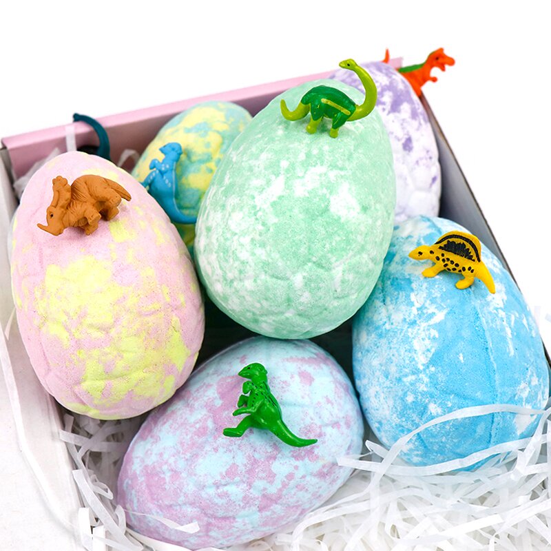 Bath Bomb Manufacturer - 6 Pack Child Safe Dino Egg with Surprise Inside