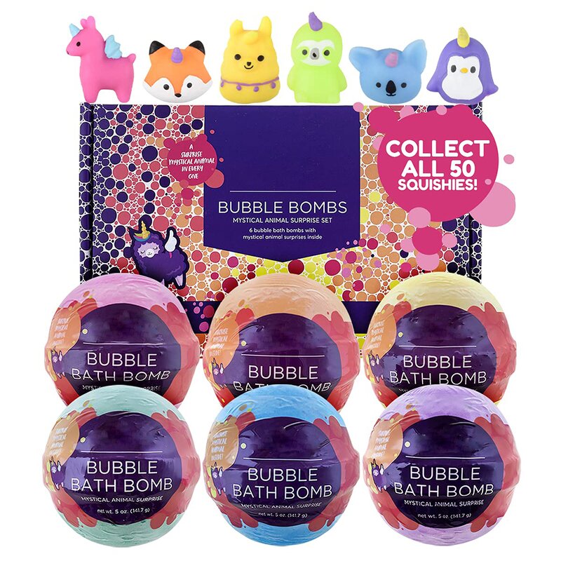 Bubble Bath Bombs Manufacturer - Custom Luxury Box, 6 Pcs with Inside Toys