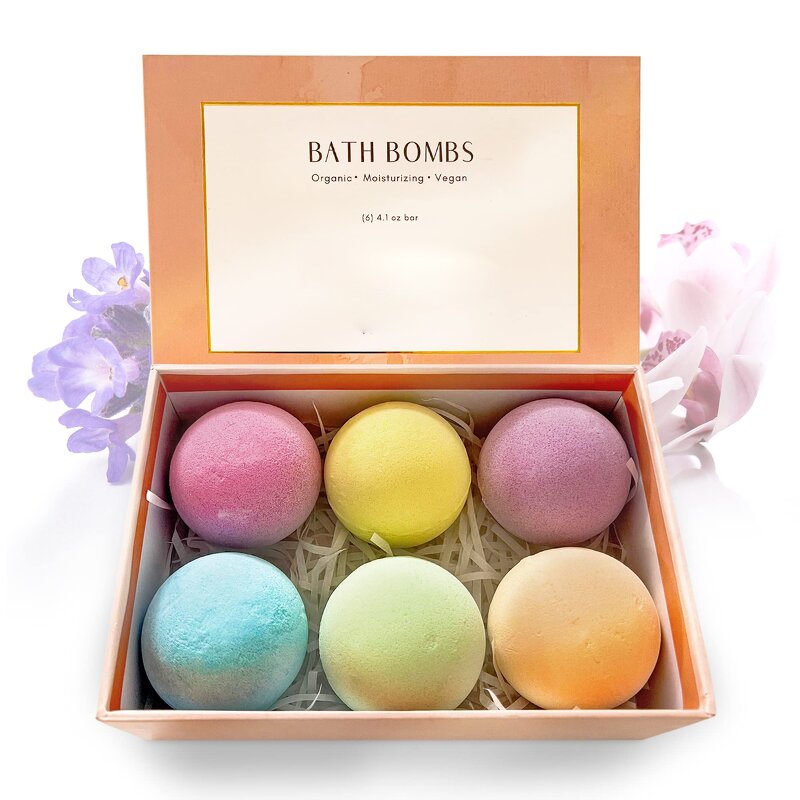 Bath Bombs Gift Set Manufacturer - 100% Natural Organic, Luxury Packaging (6 Pc)