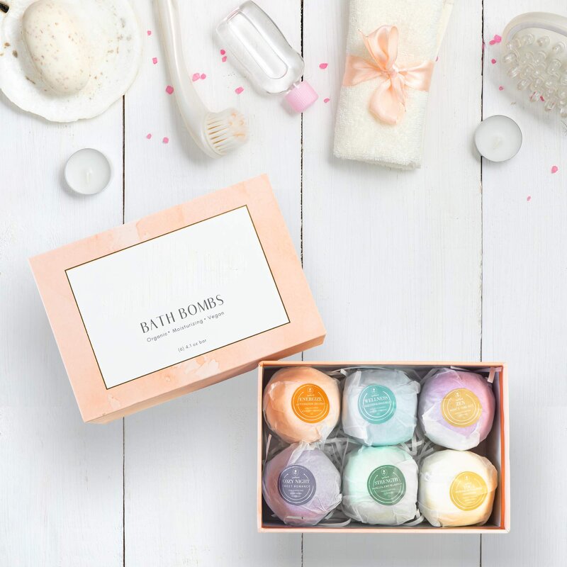 Bath Bombs Gift Set Manufacturer - 100% Natural Organic, Luxury Packaging (6 Pc)