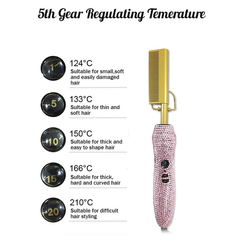 Hot Comb Manufacturer - Wholesale Instant Heat Diamond Bling Hair Straightener