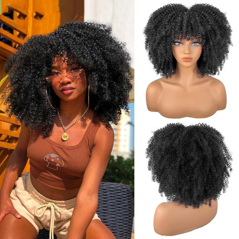 Wig Manufacturer - Synthetic Afro Short Curly Fluffy Kinky European American