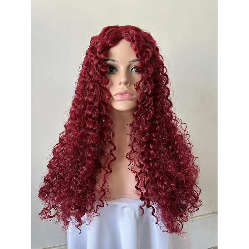 Wig Manufacturer - Synthetic Long Curly Transparent Hairline Split Head Cover