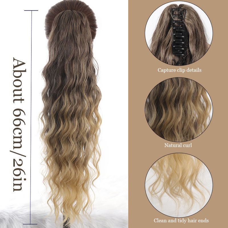 Ponytail Wig Manufacturer - Remy Hair 120% Density 24in Wavy Clip for Women