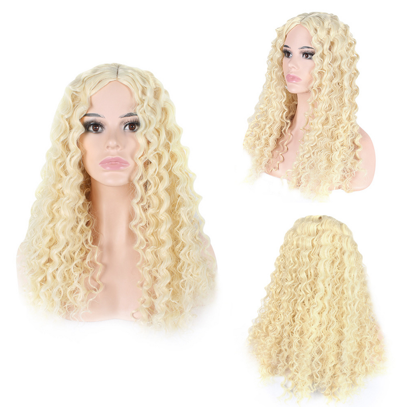 Wig Manufacturer - Synthetic Long Curly Transparent Hairline Split Head Cover