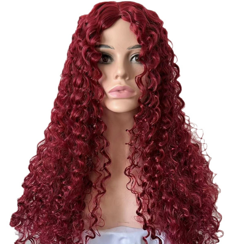 Wig Manufacturer - Synthetic Long Curly Transparent Hairline Split Head Cover