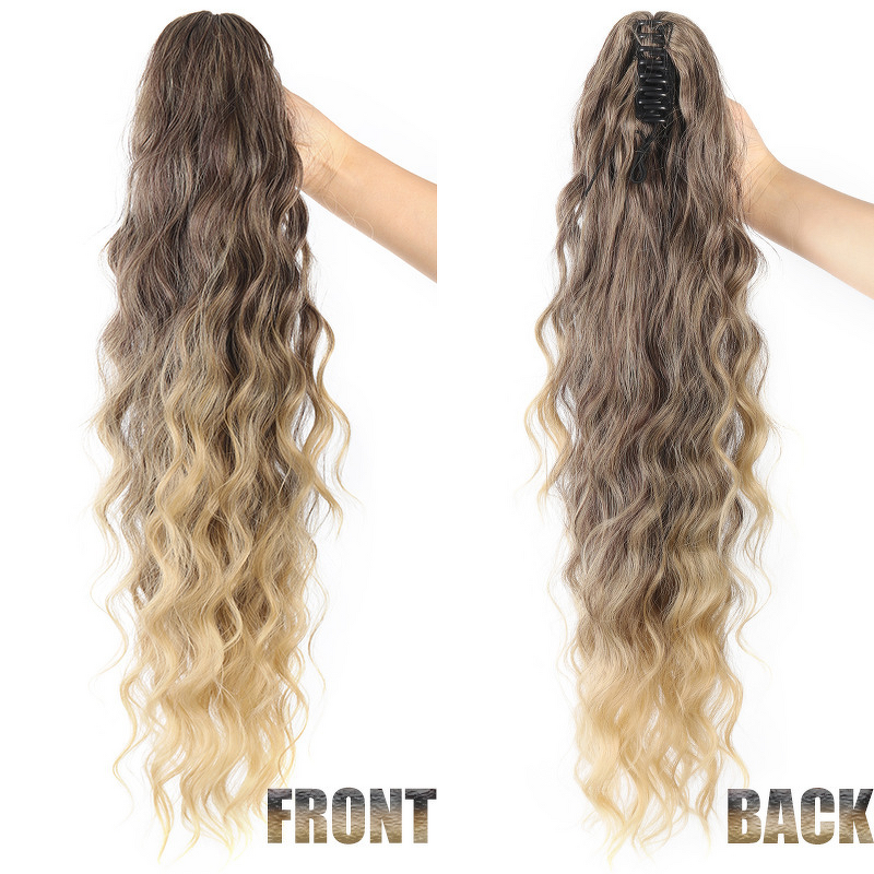 Ponytail Wig Manufacturer - Remy Hair 120% Density 24in Wavy Clip for Women