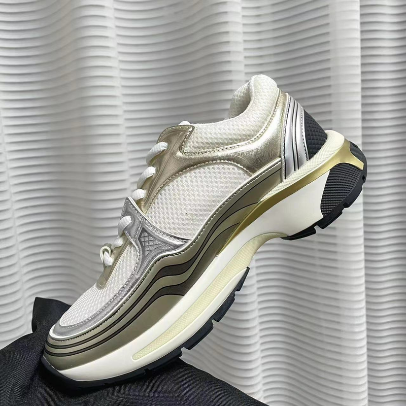 Dad Shoes Manufacturer - Cowhide Mesh Lace-Up Breathable Height-increasing Autumn