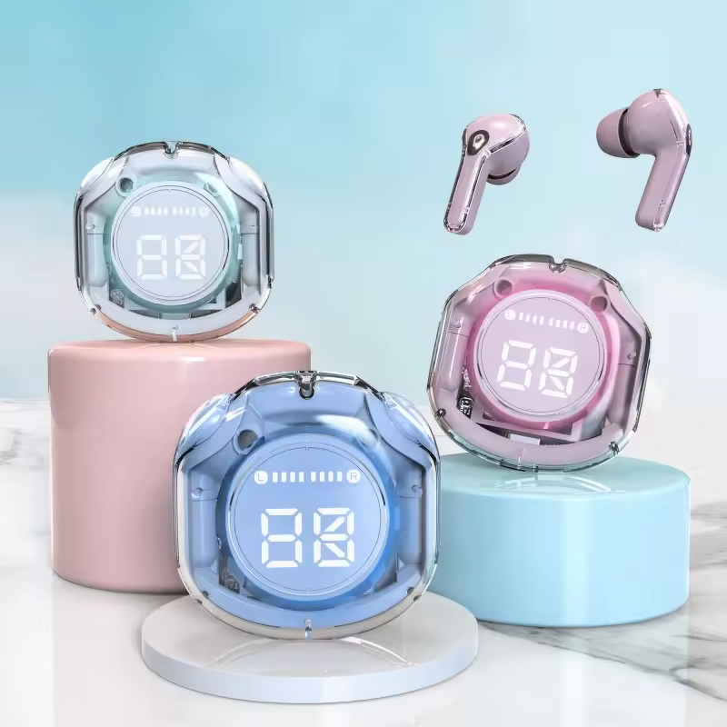 Wireless Earbuds Manufacturer - Air39 TWS Transparent Crystal with Digital Display