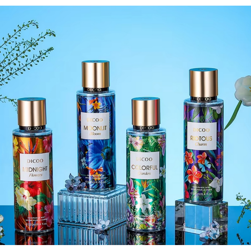 Body Mist Set Manufacturer - 250ml Mixed Pack, Floral Fruity with Gold Bottle