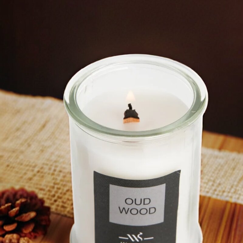 Perfume Candle Manufacturer - Oud Wood Soy Wax in Reusable Glass Jar, Smokeless