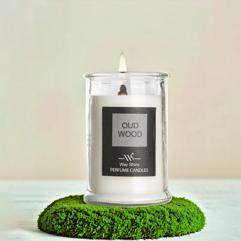 Perfume Candle Manufacturer - Oud Wood Soy Wax in Reusable Glass Jar, Smokeless