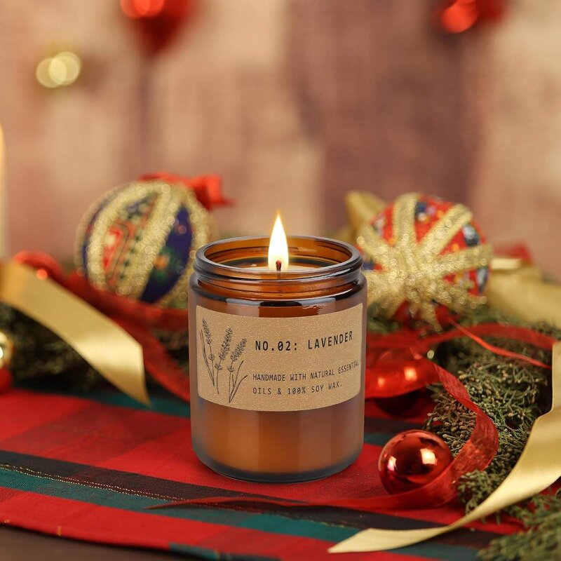 Scented Candle Set - Manufacturer Wholesale Soy Wax Lavender Rose Amber Long-lasting