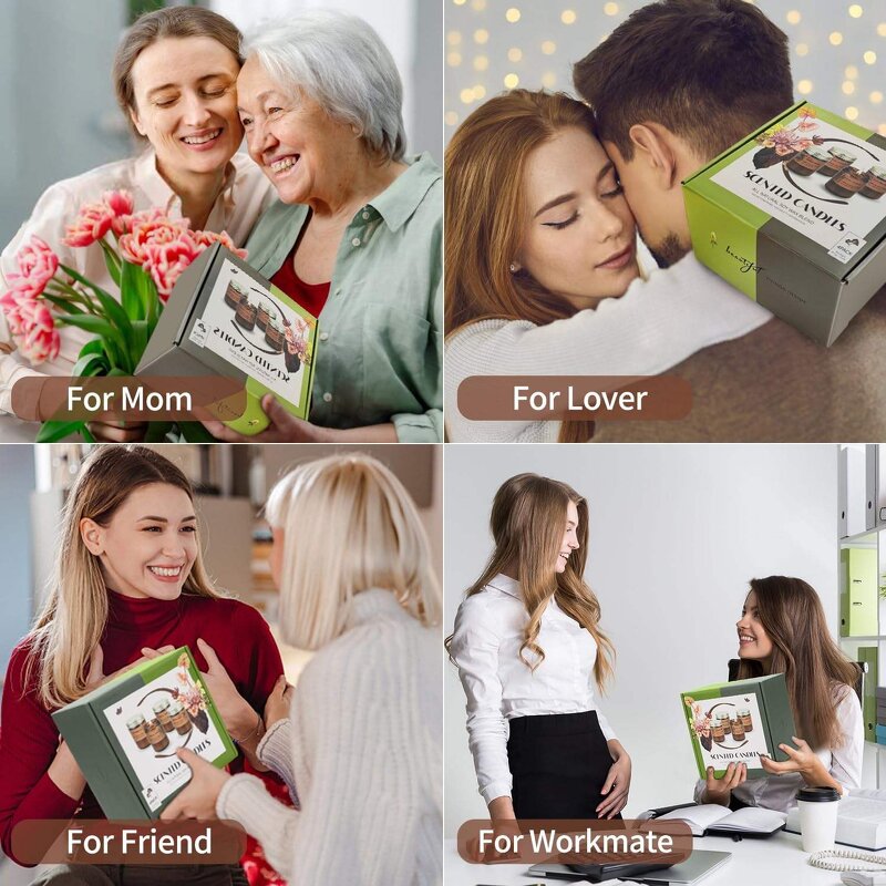 Scented Candle Set - Manufacturer Wholesale Soy Wax Lavender Rose Amber Long-lasting