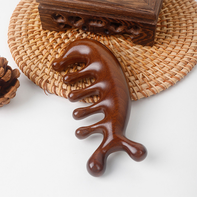 Comb & Jade Roller - Manufacturer Sandalwood Massage Meridian Relief for Women