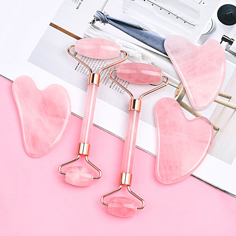 Massage Set - Manufacturer Factory Wholesale Jade Rose Quartz Roller Gua Sha