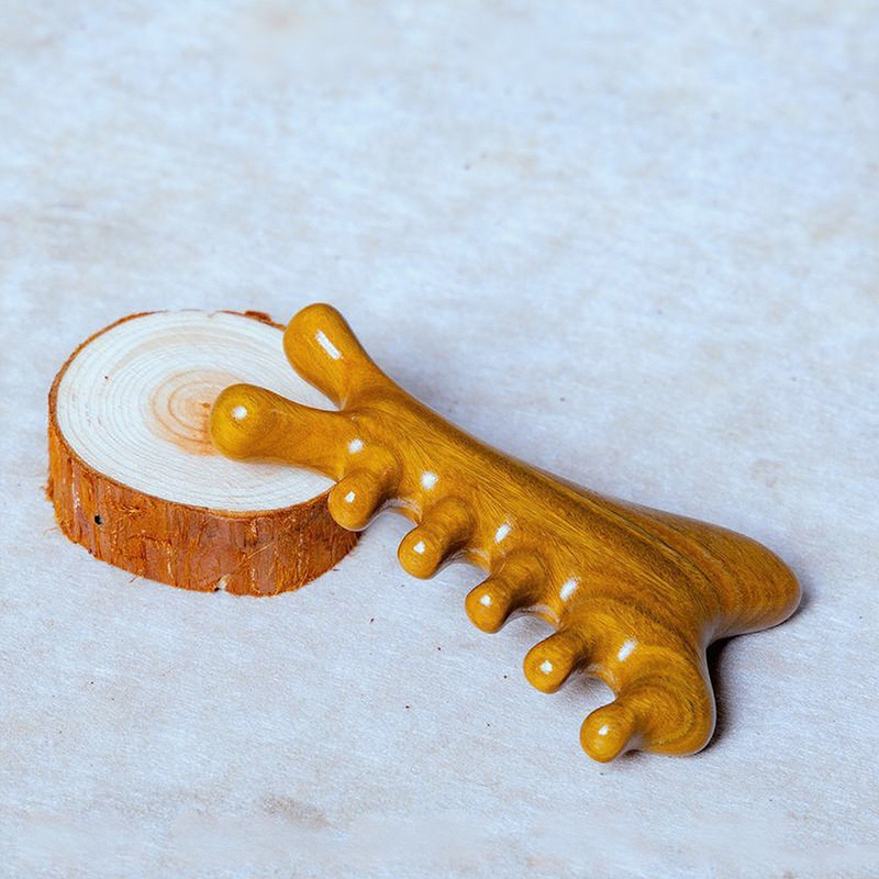 Comb & Jade Roller - Manufacturer Custom Sandalwood 4-in-1 Gua Sha Massage