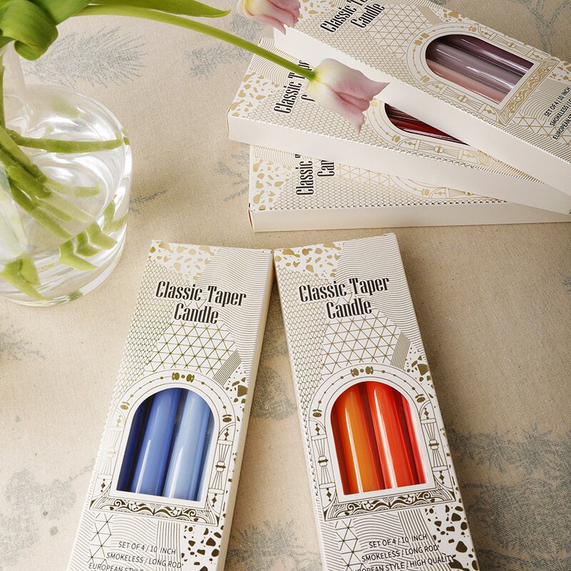 Taper Candles Manufacturer - 4pcs Aromatherapy Soy Wax Smokeless, Nordic Colors