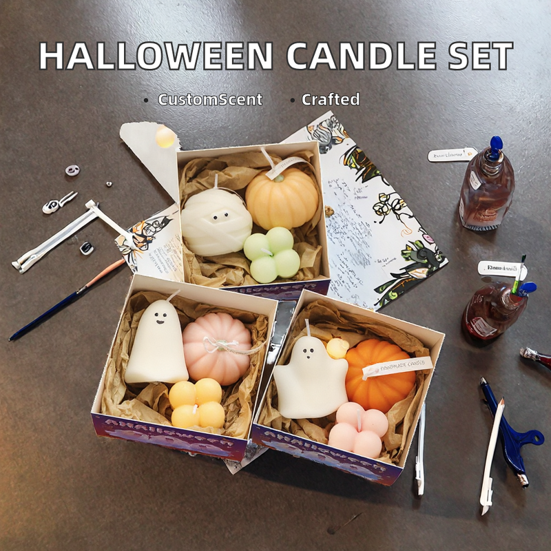 Candle Set Manufacturer - Halloween 3-Piece Art, Soy Wax Scented for Festive