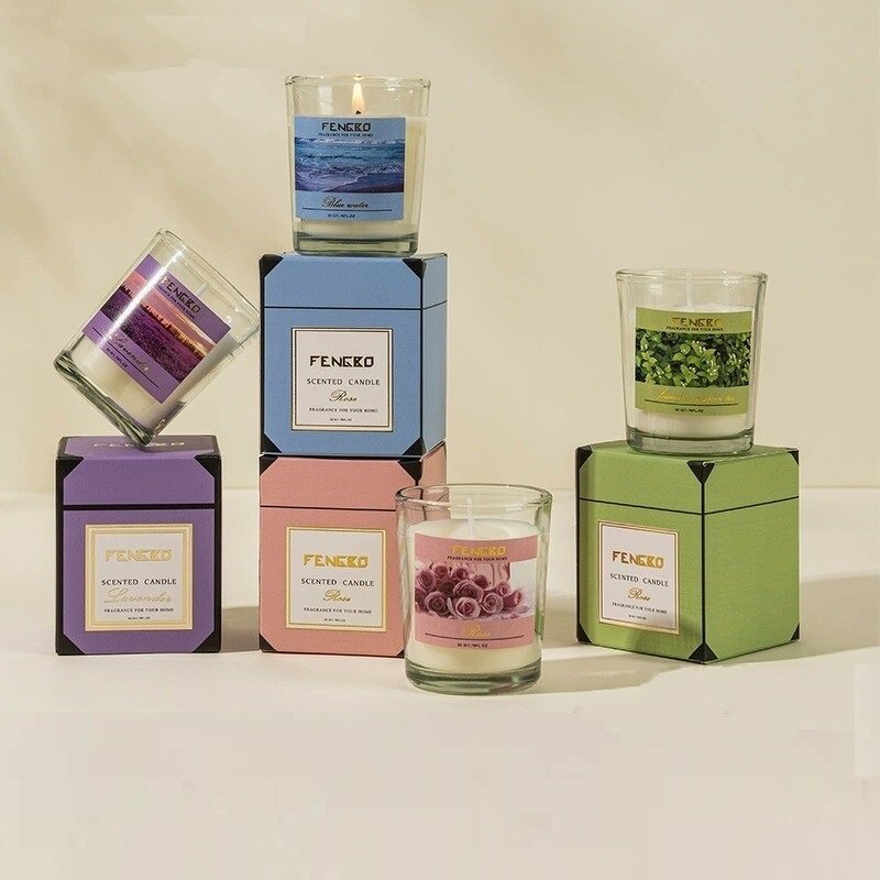 Aromatherapy Candle Manufacturer - Glass Cup Premium Gift Box, Handmade Soy Wax Smokeless