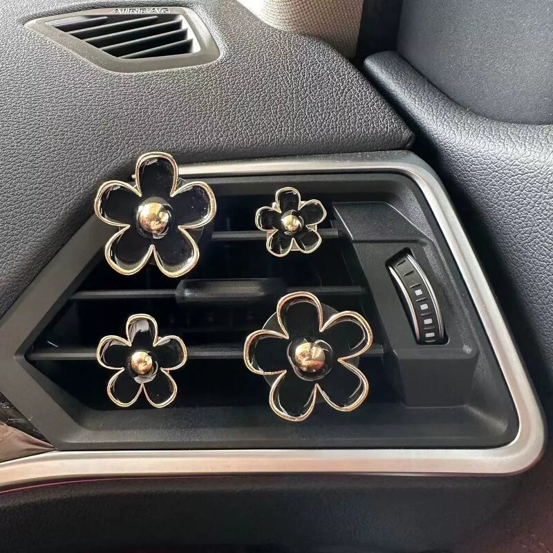 Car Air Freshener Manufacturer - Vent Clip Scents, Flower Clip in Pink White Black