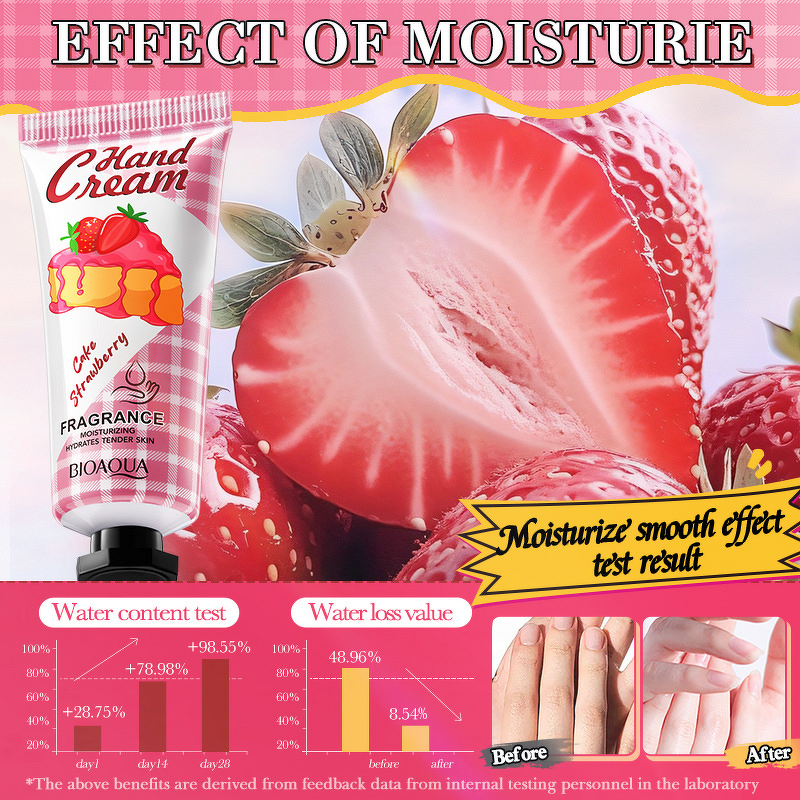 Hand Cream Manufacturer - Strawberry Cake Scented 20g, Moisturizing & Whitening