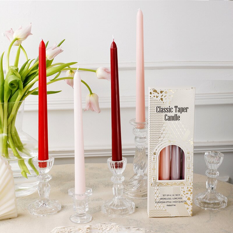 Taper Candles Manufacturer - 4pcs Aromatherapy Soy Wax Smokeless, Nordic Colors