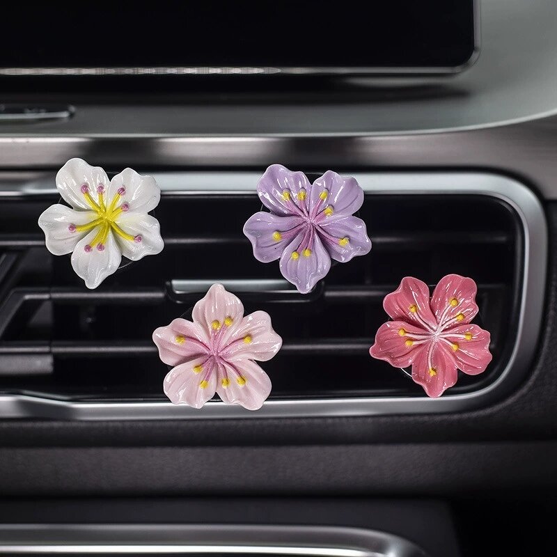 Car Perfume Clip Manufacturer - 2pcs Flower Air Outlet, Peach Blossom Aroma Diffuser