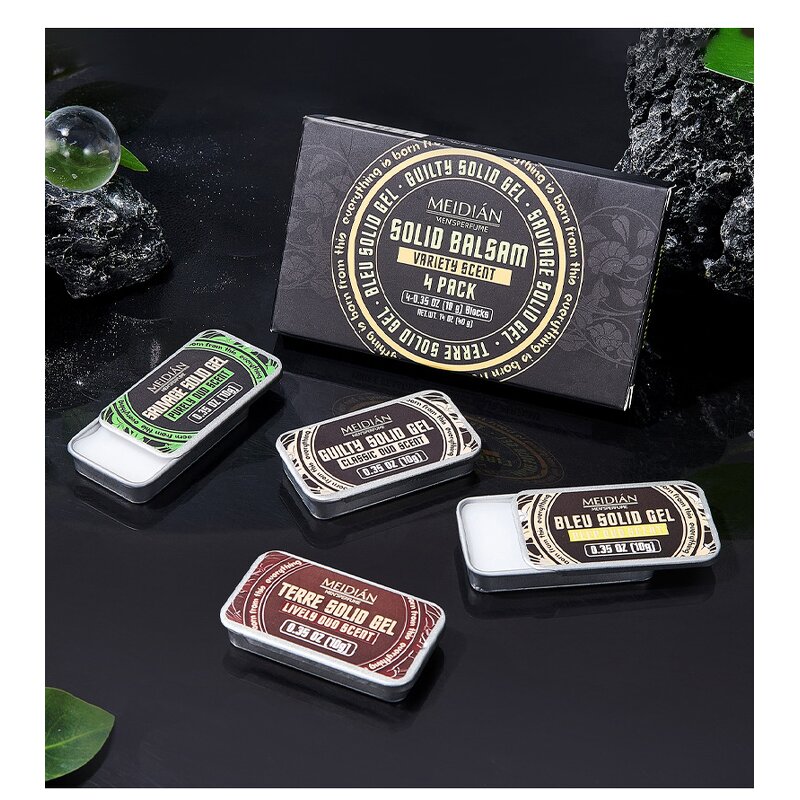 Solid Cologne Set Manufacturer - Men's Long Lasting 4 In A Box, Portable Floral Balm