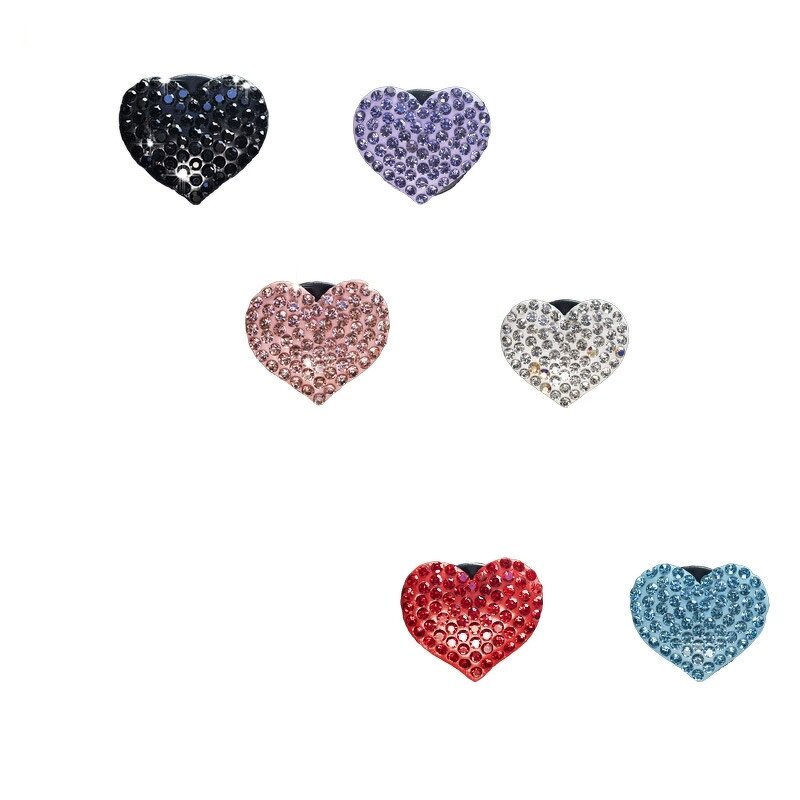 Car Perfume Clip Manufacturer - Heart-shaped Rhinestone Air Outlet Decoration Clip