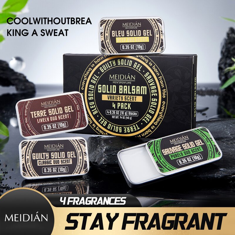 Solid Cologne Set Manufacturer - Men's Long Lasting 4 In A Box, Portable Floral Balm