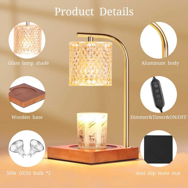 Candle Warmer Manufacturer - Wood Eco-Friendly Silk Screen Printed, Adjustable Light