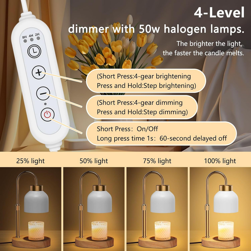 Candle Warmer Manufacturer - Adjustable Flameless Wood Table Lamp for Wax Melting