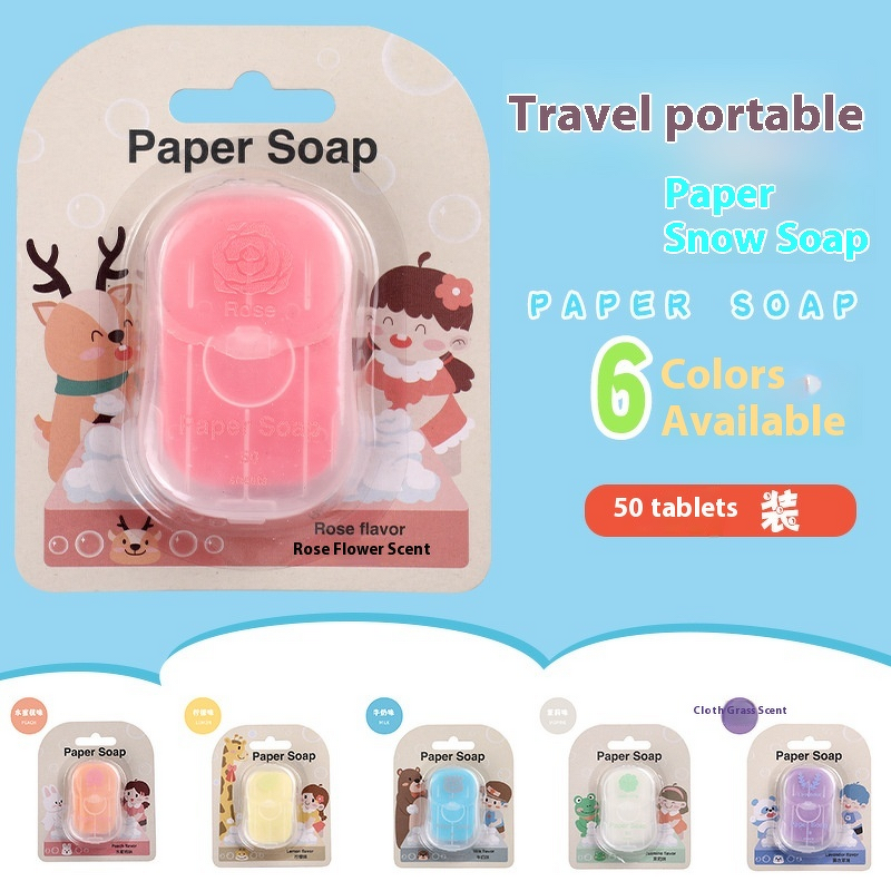 Soap Tablets Manufacturer - Disposable Cartoon Design, Portable Travel 50 Pieces