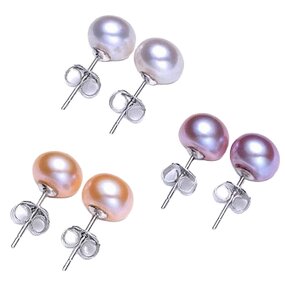 Earrings - Manufacturer S925 Silver Natural Freshwater Pearl Stud for Women