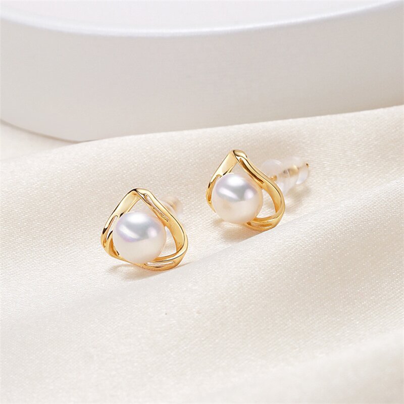 Earrings - Manufacturer S925 Silver Freshwater Pearl Highlighter Fashion Stud