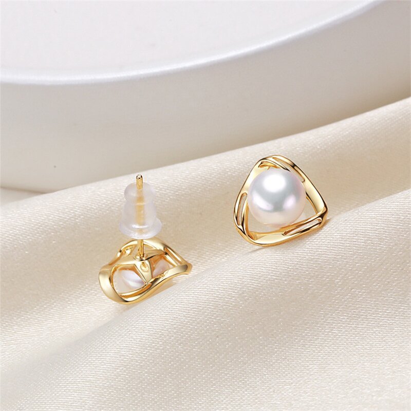 Earrings - Manufacturer S925 Silver Freshwater Pearl Highlighter Fashion Stud