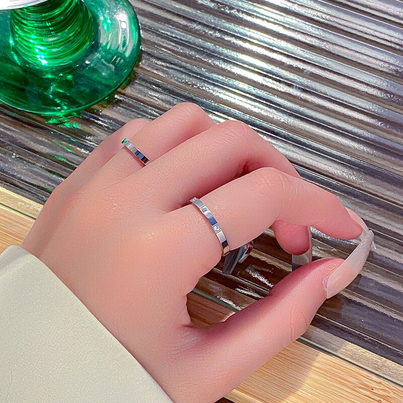 Ring - Manufacturer 18K Gold Titanium Steel Thin Couple Diamond Fashion Ring