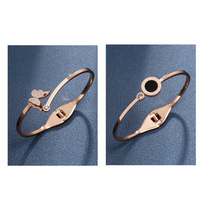 Bracelet - Manufacturer Four-leaf Flower Titanium Steel Rose Gold Diamond Women