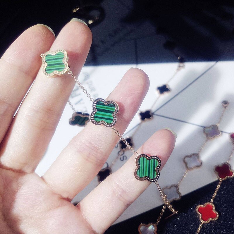 Bracelet - Manufacturer Gold Plated Four Leaf Clover Shell Titanium Steel Women