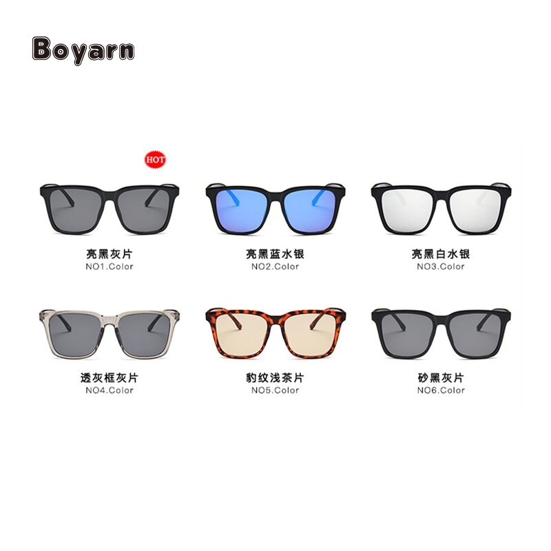 Sunglasses - Manufacturer Men's Square PC Frame UV400 AC Lenses Customizable