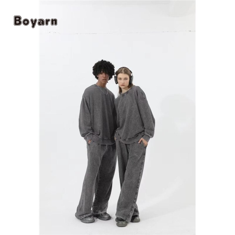 T-shirt - Manufacturer 350GSM 100%Cotton Oversized Men's Snowflake Wash Custom