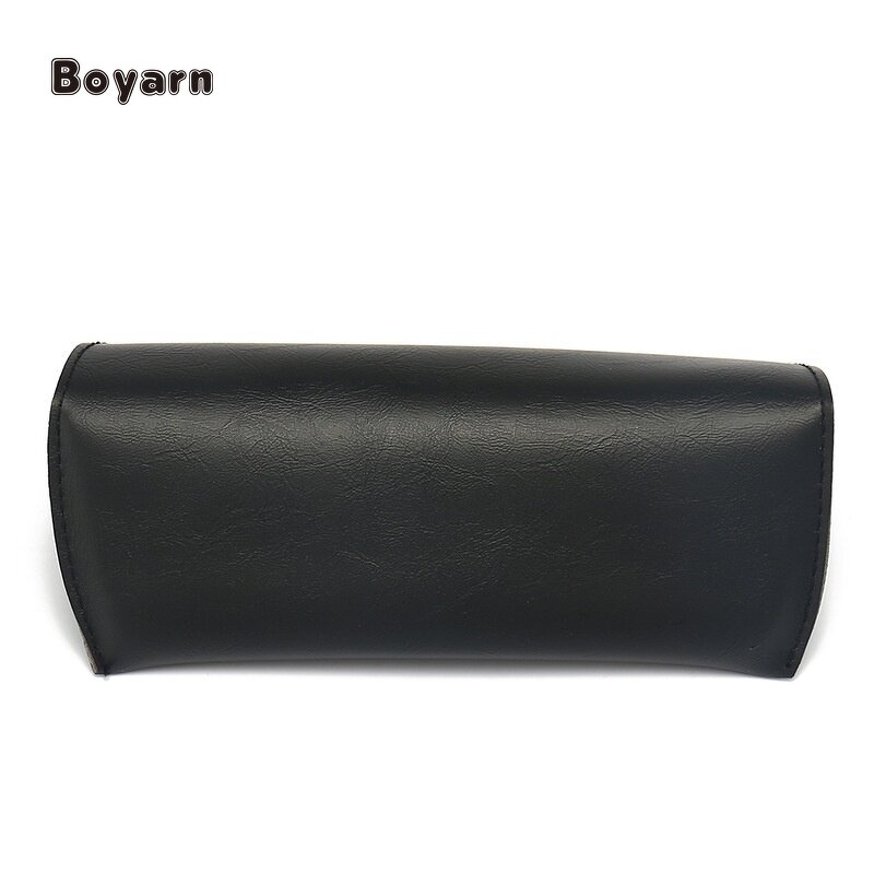 Glasses Case - Manufacturer HKBY014 173x75x40mm Black PU Custom Logo Unisex