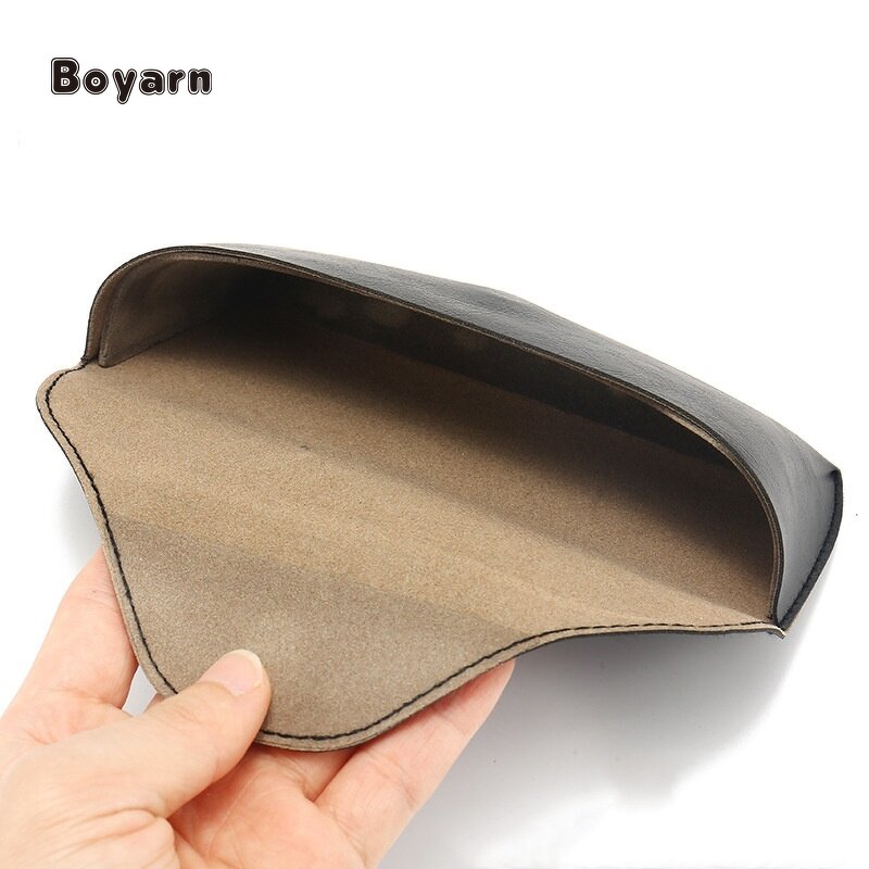 Glasses Case - Manufacturer HKBY014 173x75x40mm Black PU Custom Logo Unisex