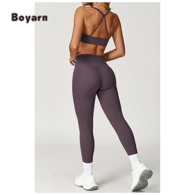 Sports Set - Manufacturer Women's Halter Bra High Shockproof Yoga Leggings Set