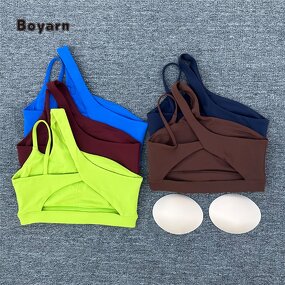 Sports Bra - Manufacturer Women's Nylon Cross Strap Padded Quick-Dry Yoga Fitness