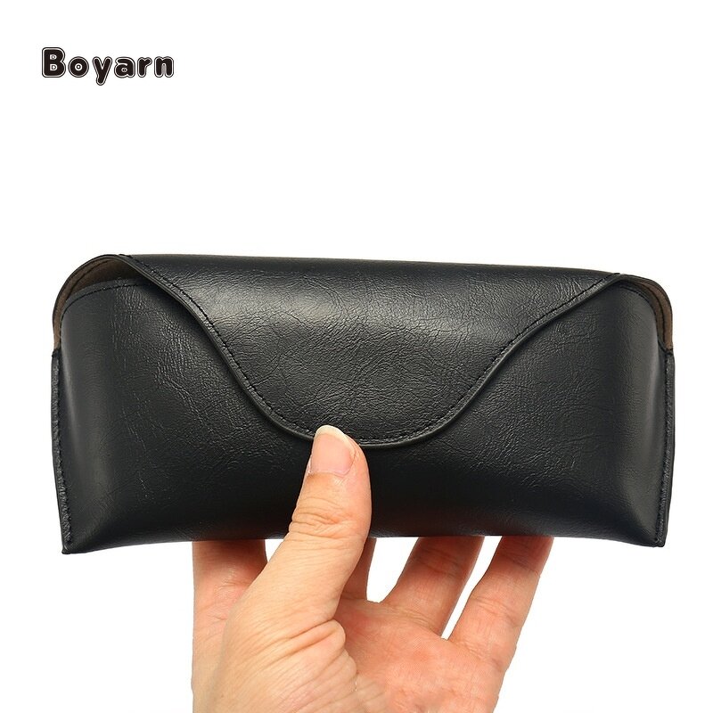 Glasses Case - Manufacturer HKBY014 173x75x40mm Black PU Custom Logo Unisex