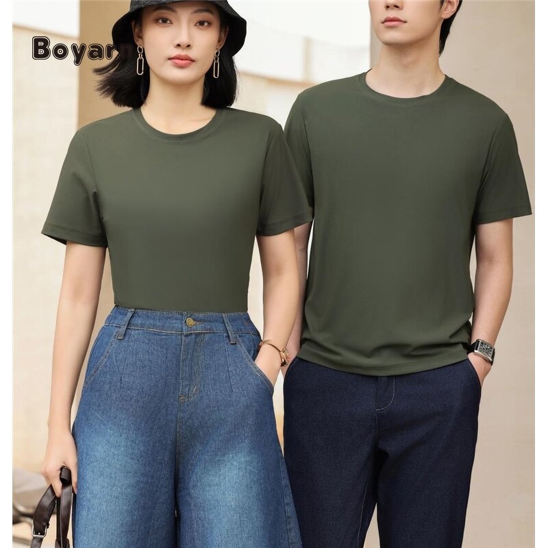 T-shirt - Manufacturer Wholesale 200GSM Solid Unisex Custom Logo Quick Dry Rib Neck