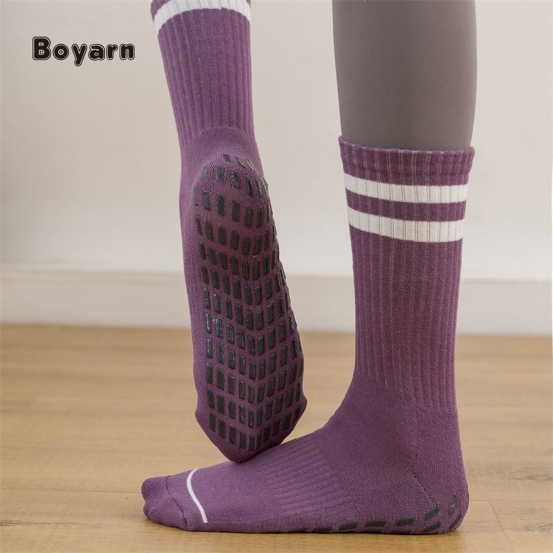 Sports Socks - Manufacturer Unisex Silicone Grip OEM Anti-Slip Crew Pilates Soccer
