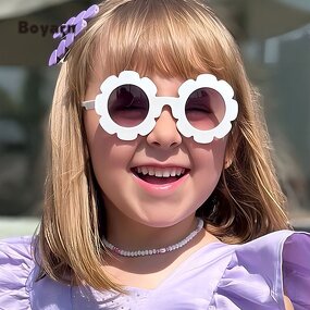 Sunglasses - Manufacturer Kids Plastic Flower Shape Outdoor Promotional Shades